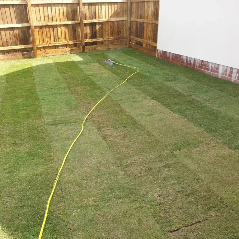 Artificial Grass Layed In Garden